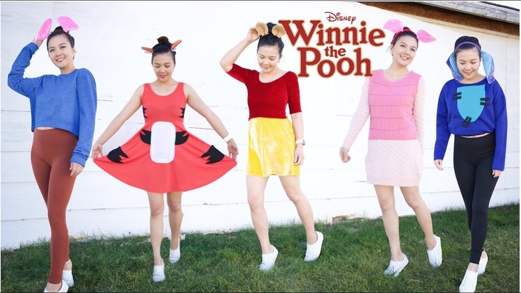 Winnie the Pooh and Family.Pooh,Piglet,Tigger,Eeyore,Roo.Group Costume