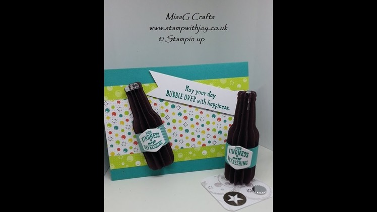 3D beer bottle from bubble over bundle & card stampin up