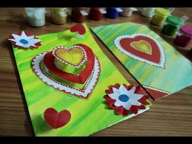 3D heart shape card for greeting on special occasions