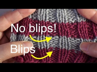 Avoiding Color Blips When Knitting Stripes - Low Res version