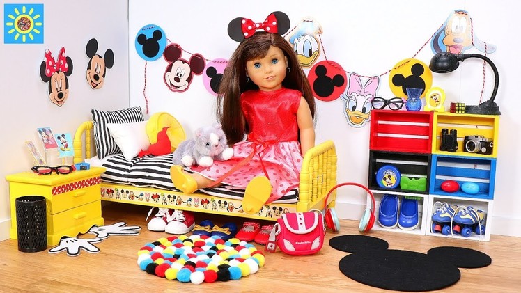 Baby Doll Bedroom for Mickey Mouse! Play dress up Minnie Mouse Disney & Mickey Ears Disneyland