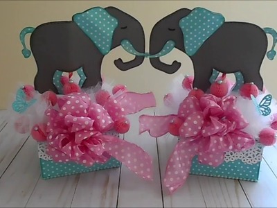 Baby Girl Elephant Shower Centerpiece