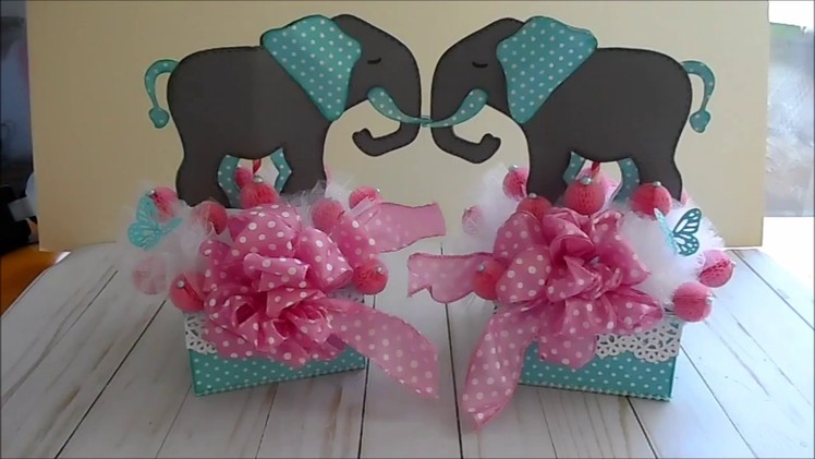 Baby Girl Elephant Shower Centerpiece