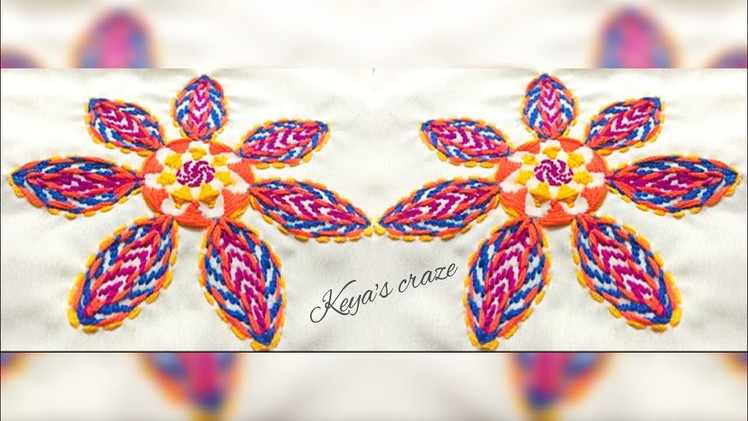 Bangladeshi Nakshi handembroidery design| Katha stitch|Running stitch variations | Keya's craze |159
