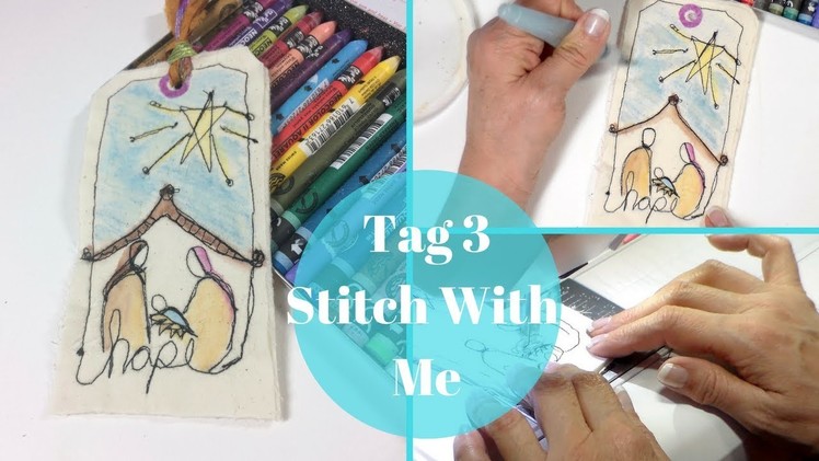 Create a Tag with Free Motion Stitching and Neo Color II by Stitches by Julia