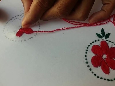 Hand Embroidery: Bharwaan tankka.The house stitch
