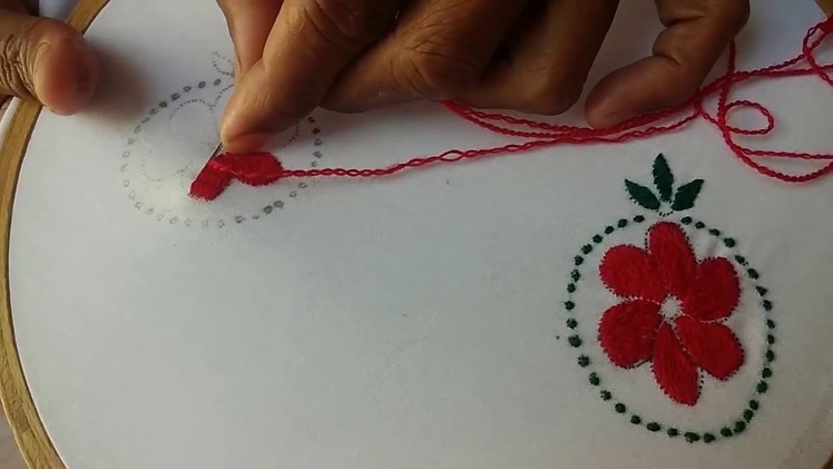Hand Embroidery: Bharwaan tankka.The house stitch