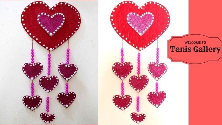 Hanging hearts decorations | Large heart wall hanging | Heart shaped decorations to make