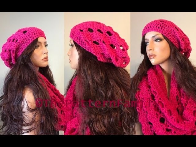 How to Crochet Tiny Bows Slouchy Hat Pattern #195│by ThePatternFamily