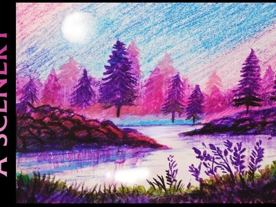 How to draw a beautiful night sky with oil pastels