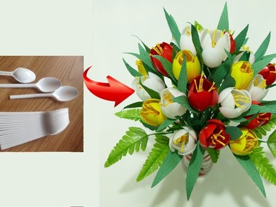 How to make a flower from plastic spoon - DrNGO
