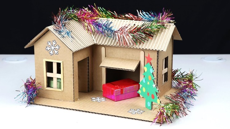 How to Make House from Cardboard - Christmas House