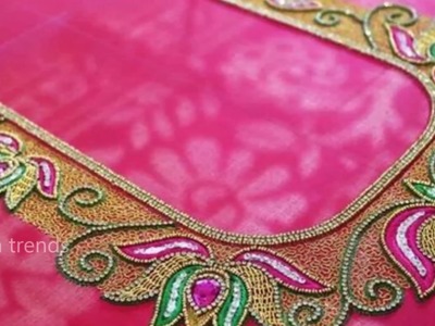Lotus maggam work blouses || Latest Aari Maggam Designs