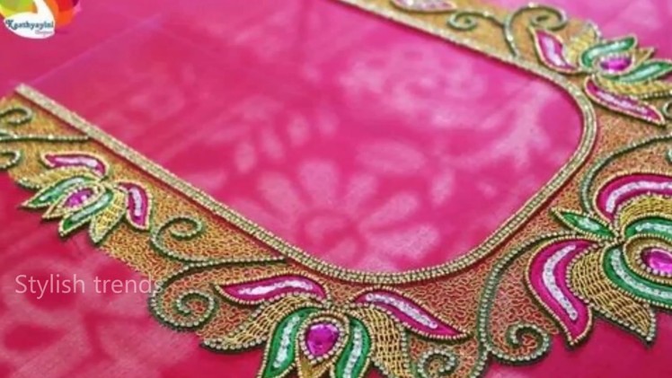 Lotus maggam work blouses || Latest Aari Maggam Designs