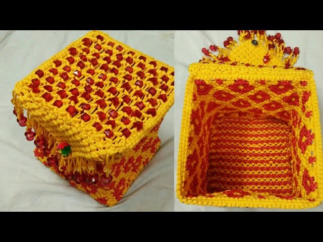 Macrame basket or box part 2 lid making and attaching