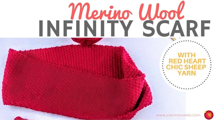 Merino Wool Infinity  Scarf -  Double Seed Skip Stitch -Red Heart Chic Sheep Yarn -  Pebble Stitch