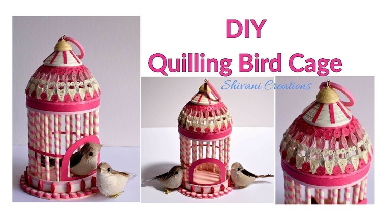 Paper Quilling Bird Cage. How to make Quilled Bird House