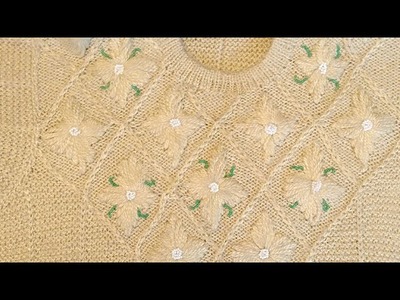 #PART-2 Embroidery with Moti Work Sweater#(Hindi):Design-31