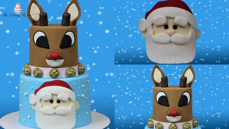 Rudolph And Santa Christmas Cake Tutorial!