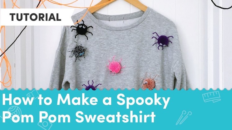 Spooky Halloween Pom Pom Sweatshirt Timelapse!