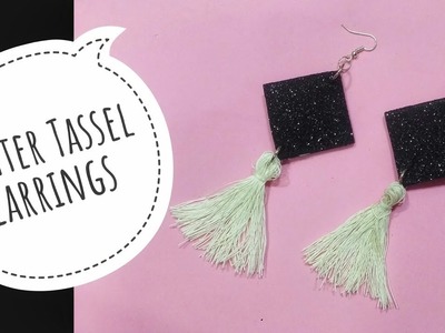 Tassel+Glitter Foam Earrings. Navratri Special Earrings
