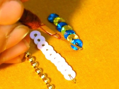 Aari Work for Beginners - Sequins with Basic Chain Stitch