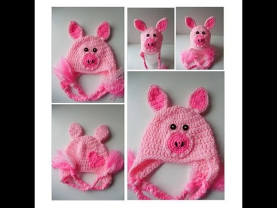 Animal Hat Adult - Pig Earflap Hat - Piggy Hat - Pink Fun