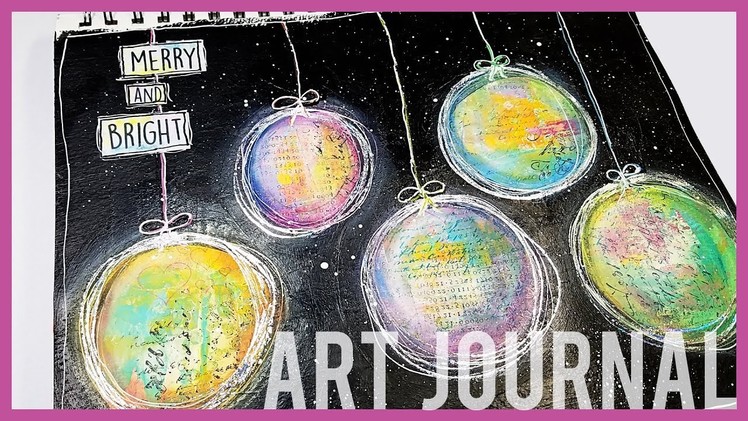Art Journal Ornaments with Neocolor II, Posca Paint Pens, Acrylic Paint, and Foil | Mixed Media