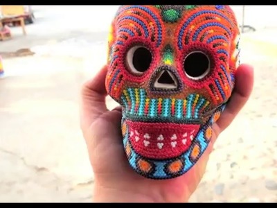 Aztec Shaman's beaded skull in Mexico