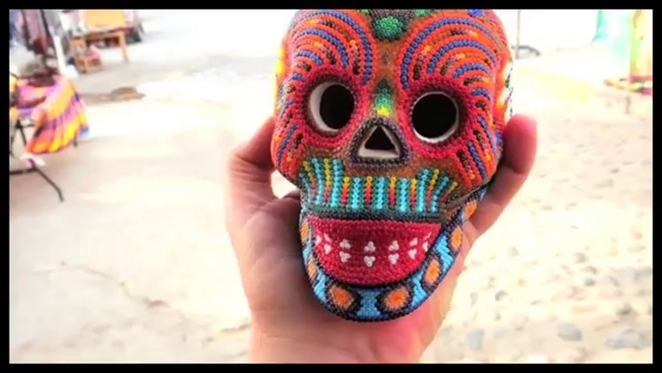 Aztec Shaman's beaded skull in Mexico