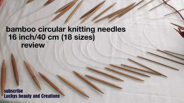 Bamboo circular knitting needles(16inch.40cm) 18 sizes review in Hindi , circular knitting needles