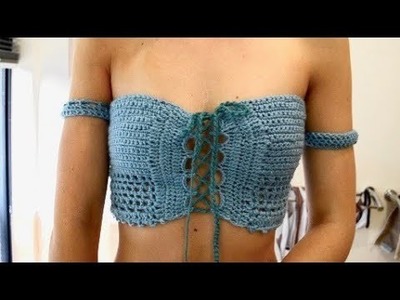 Crochet Off-The-Shoulder Crop Top TUTORIAL