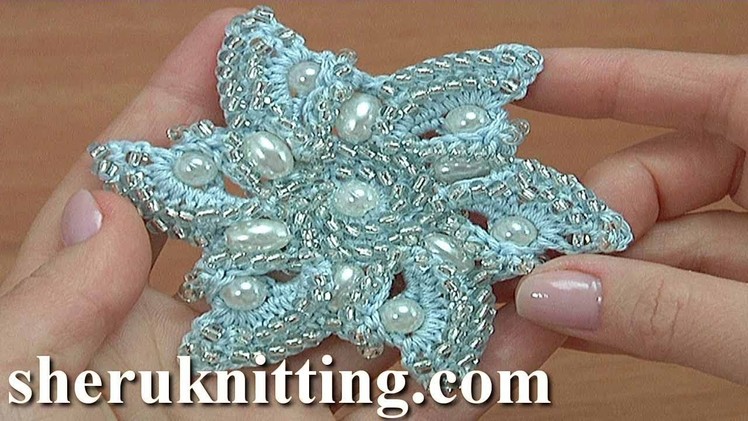 Crochet Snowflake Flower Tutorial 164