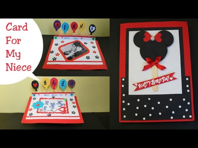 DIY Mickey Mouse Card for Kids.Making Disney card.Birthday popup card.Disney punch art.Circle punch