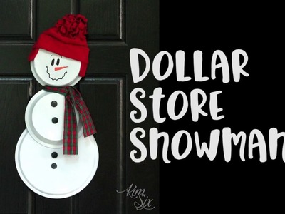 Dollar Store Pizza Pan & Pie Plate Snowman