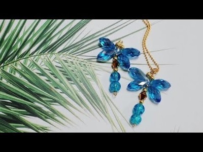 DoreenBeads Jewelry Making Tutorial - Brisk Lake Blue Dragonfly Glass Loose Beads Pendant Necklace