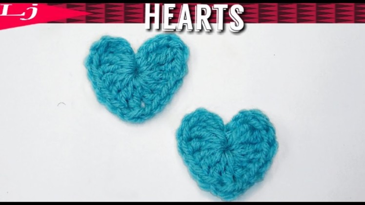 Easy Crochet Heart Applique - How to Crochet Hearts