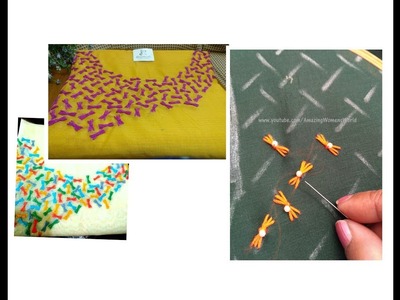 Easy Hand Embroidering pattern on CHURIDAR. KURTI - Neck Design