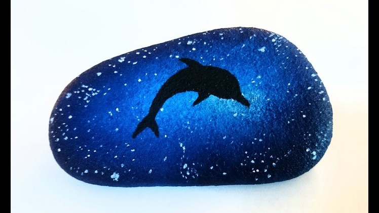 ????EASY Night painting of dolphin -- Silhouette painting -- Acrylic painting