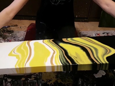 Fluid Painting with DecoArt - 2 Puddle Pour on 36"×12" Canvas