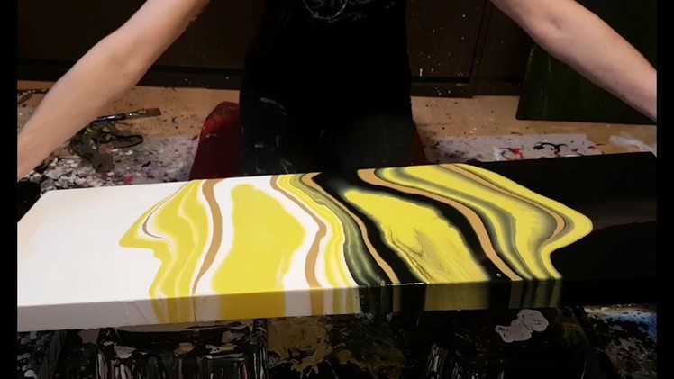 Fluid Painting with DecoArt - 2 Puddle Pour on 36"×12" Canvas
