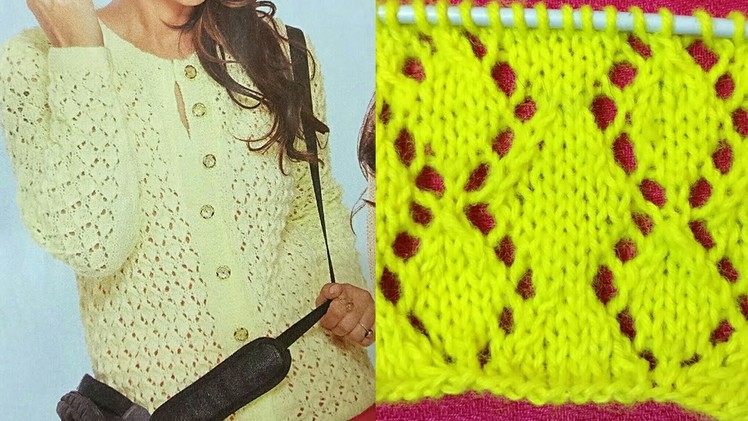 Girls Sweater Jali Design in Hindi.Knitting tutorials.Requested Videos:Design-99