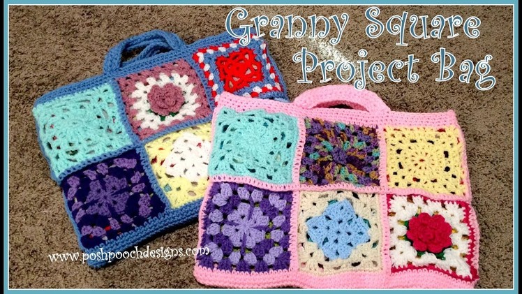Granny Square Project Bag Crochet Pattern