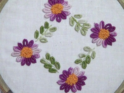 Hand Embroidery : Design of Bullion Stitch