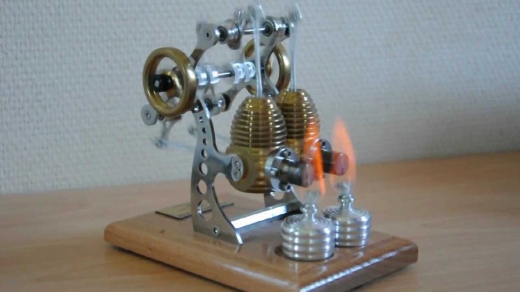 High speed twin cylinders (bi-cylindres) Stirling engine