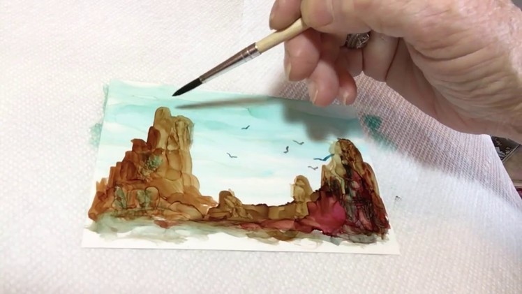 How to Create Cliffs and Rocks with Alcohol Ink
