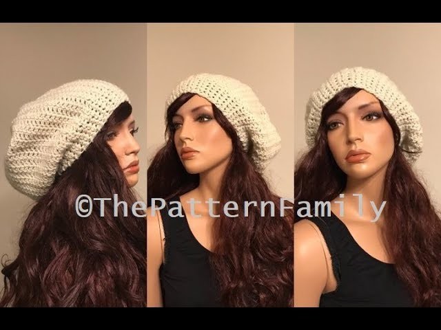 How to Crochet a Slouchy Tam Hat Pattern #204│by ThePatternFamily