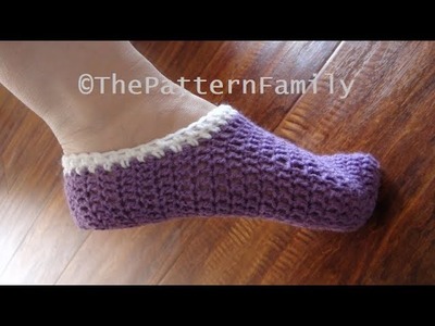 How to Crochet Slippers Pattern #197│by ThePatternFamily