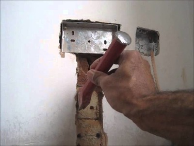 How to fit a flush double metal back box and double socket into a solid brick wall