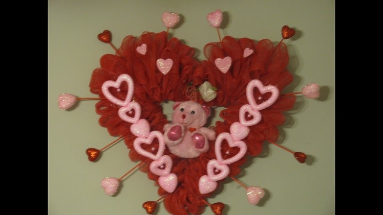 How To Make Carmen's Valentine's Day Teddy Bear Heart Wreath
